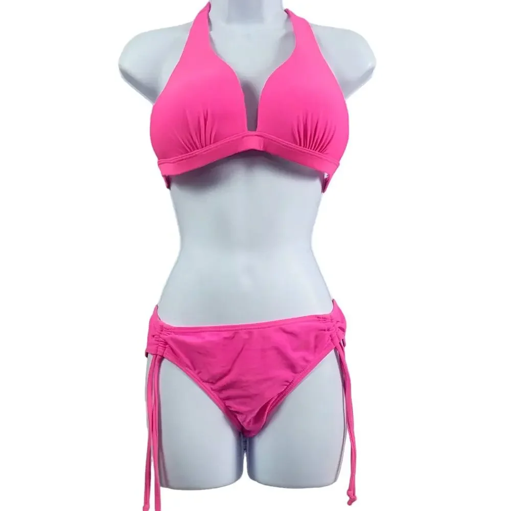 Tahiti Neon Pink Bikini Swimsuit‎ Size S